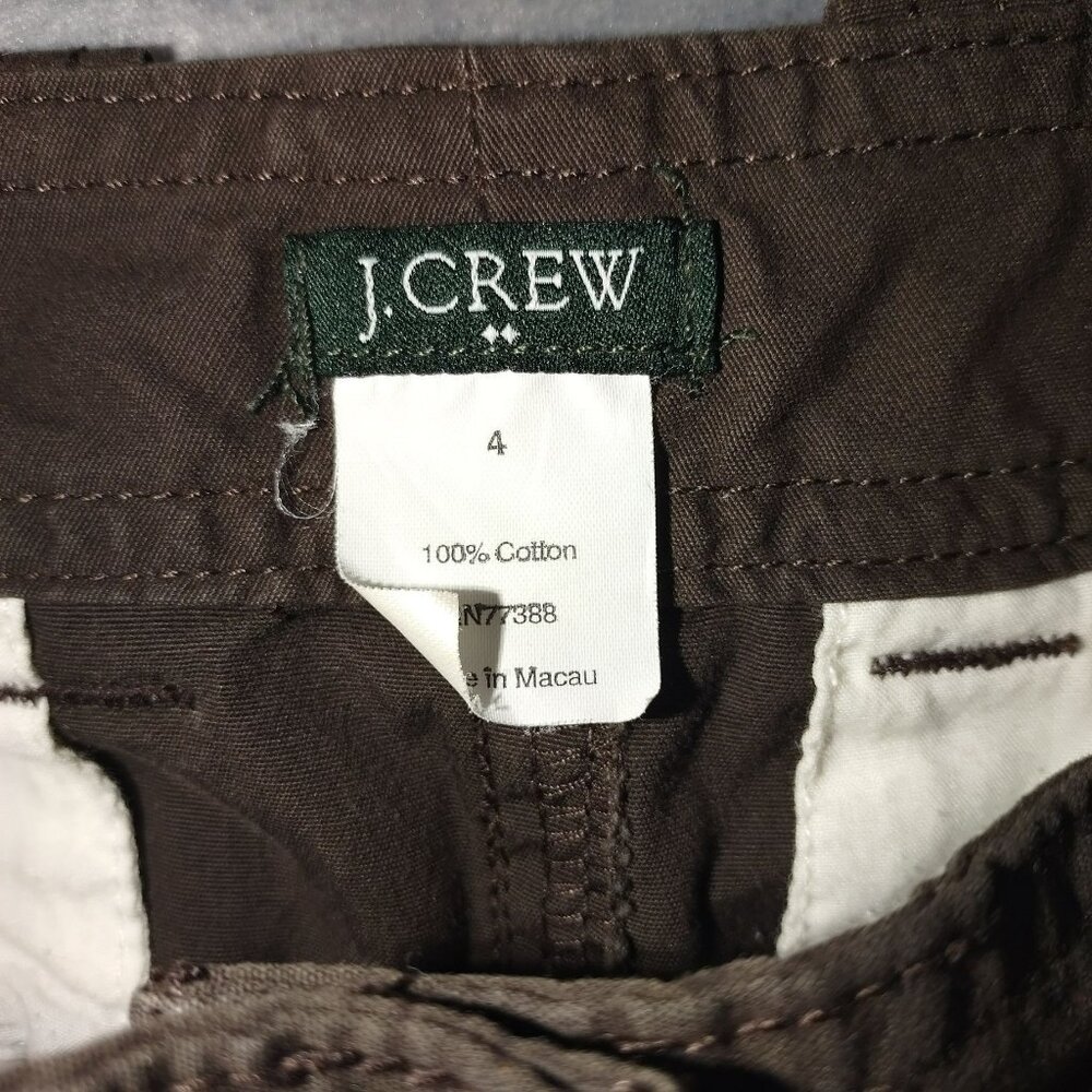 J Crew Womens‎ Button Front Mini Skirt Brown Size 4 100%Cotton Casual Preppy Y2K - Picture 3 of 9